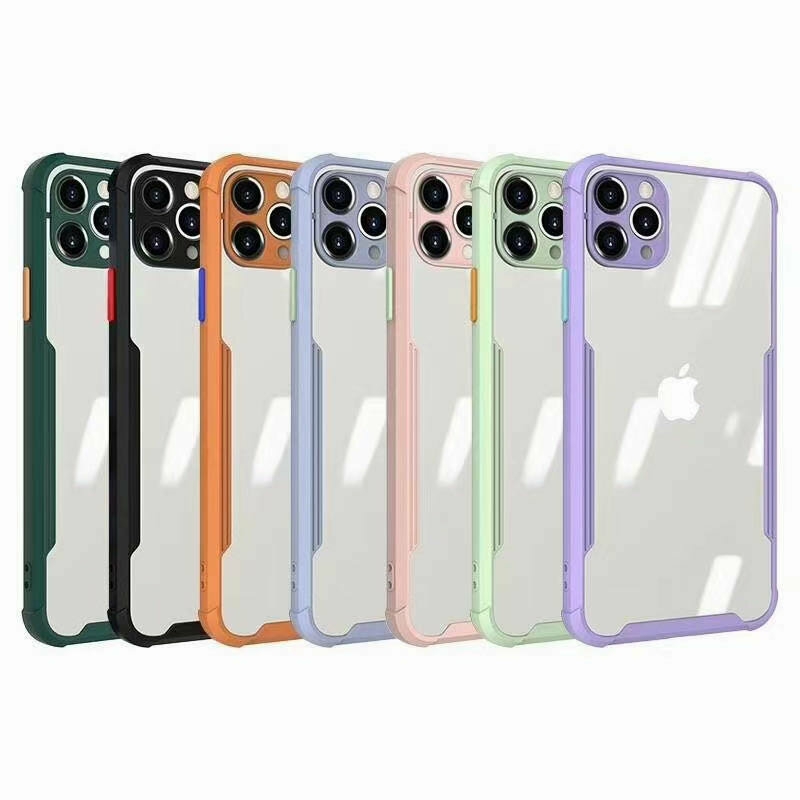 Cases & Covers |  Bakeey For Iphone 12 Pro Max Case Bumpers With Lens Protector Transparent Hd Clear Acrylic + Tpu Frame Shockproof Protective Case Back Cover