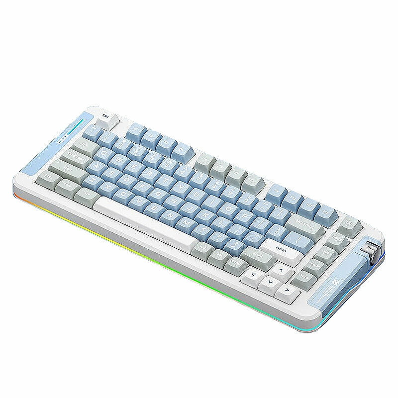 Keyboards & Mouse |  Mchose X75 82 Kyes Mechanical Gaming Keyboard Hot Swappable Hyacinth/Ice Cream Switch Rgb Type-C/2.4G/Bluetooth Tri-Mode 75% Layout Gaming Keyboard