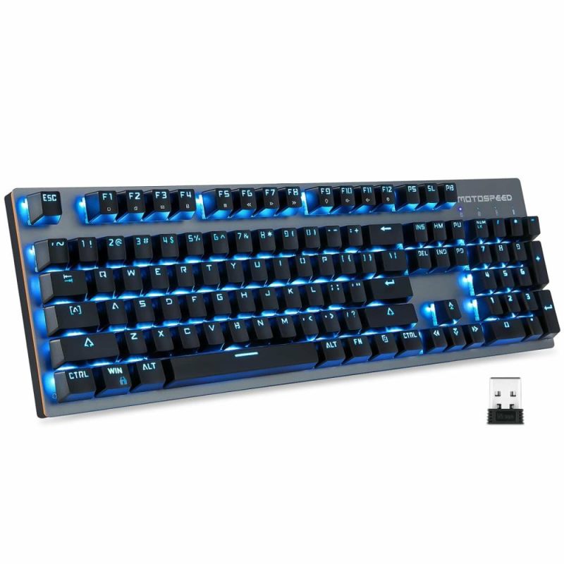 Keyboards & Mouse |  Motospeed Gk89 104 Keys Dual Mode Mechanical Gaming Keyboard Rgb Backlit Nkro 2.4Ghz Wireless/Usb Wired Gaming Keyboard Compatible For Mac/Pc/Laptop