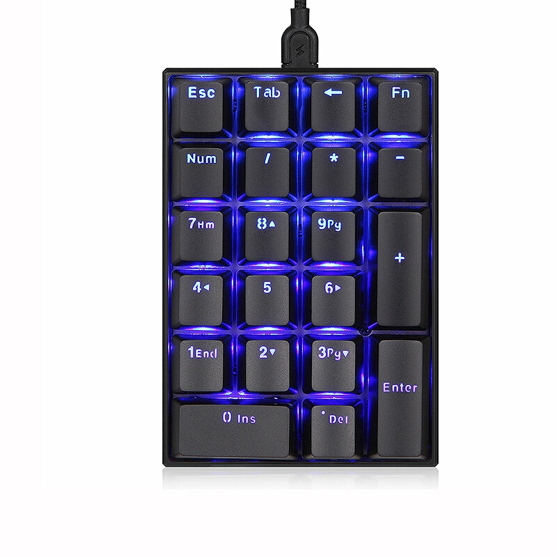 Keyboards & Mouse |  Motospeed K23 21-Key Wired Digital Mechanical Keyboard Red/Blue Switch Type-C Ergonomics Gaming Keyboard