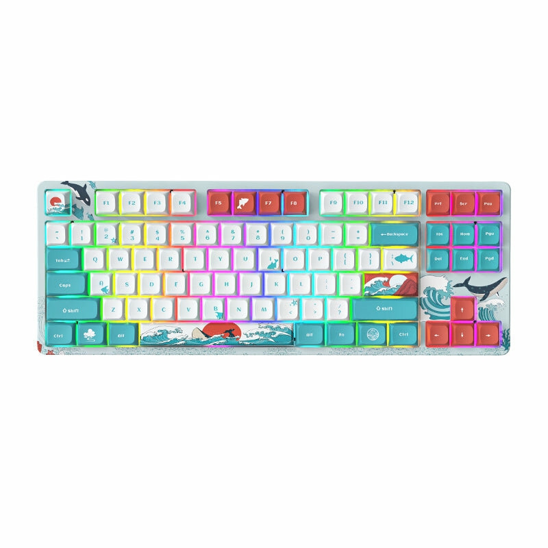 Keyboards & Mouse |  Xvx M87 87 Keys Dual Mode Mechanical Gaming Keyboard Hot Swappable Gateron Red Switch Pbt Keycaps Rgb 2.4Ghz Wireless/Wired Programmable Gaming Keyboard