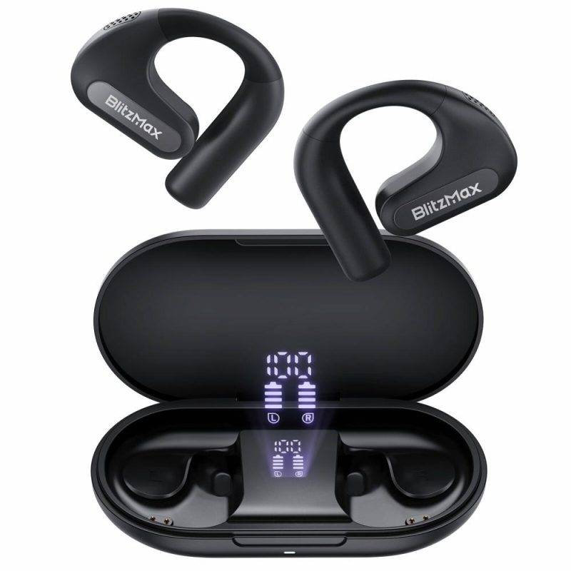 Portable Audio Devices |  Blitzmax Bm-Ct2 Open Ear Headphones Led Power Display 16.2Mm Dynamic Drivers Deep Bass 60H Playtime Protable Earphone