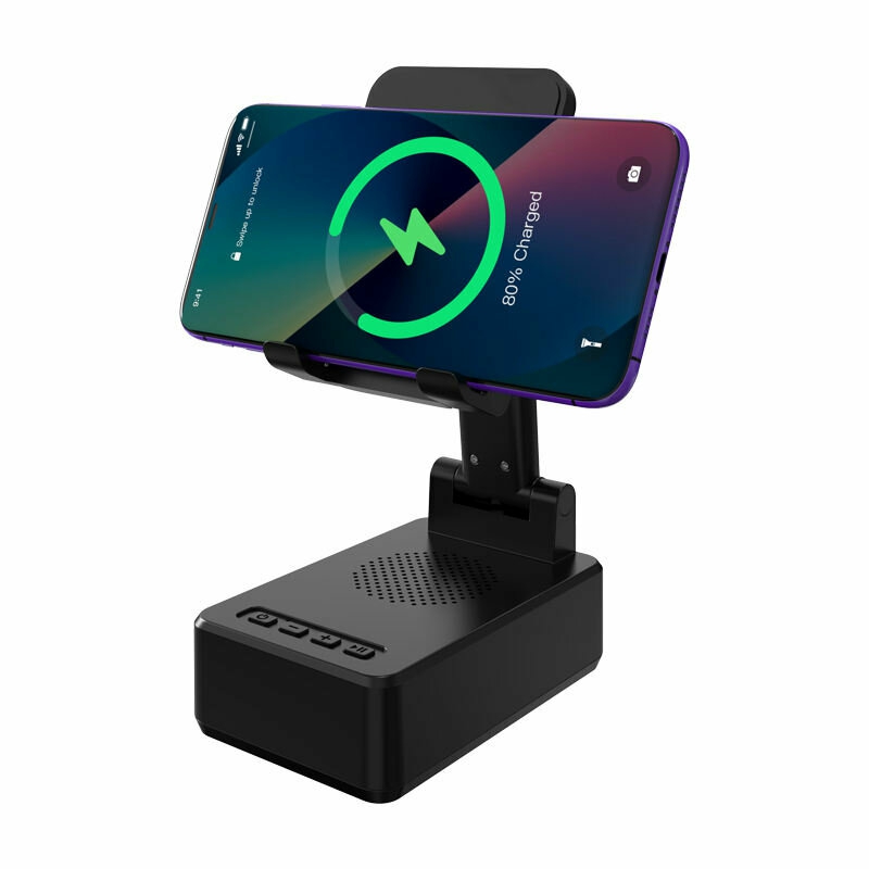 Portable Audio Devices |  Bq10 Bluetooth 5.3 Speaker Portable Speaker With Phone Holder Wireless Charger Foldable 1500Mah Biaxial Adjustable Bracket Wireless Speaker