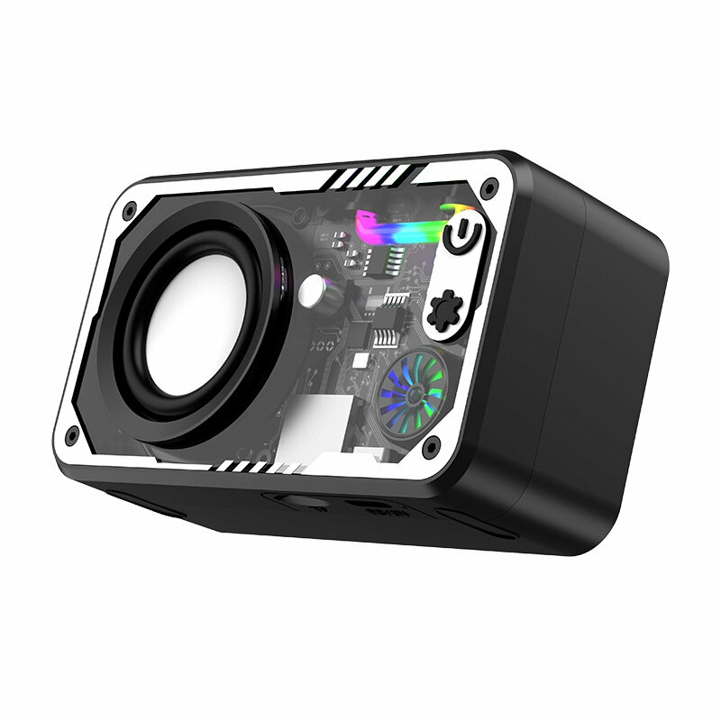 Portable Audio Devices |  V1 Mini Mecha Speaker Bluetooth Portable Speaker Rgb Light 1800Mah Battery Support Tf Card Desktop Wireless Speakers