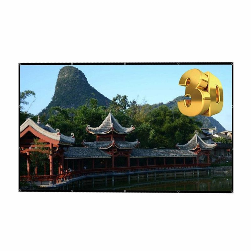 Projector Screen |  Mixito 16:9 Projector 120Inch Soft Screens Proyector 150 Inches Smart Home Outdoor Office Portable Simple Curtain Projection