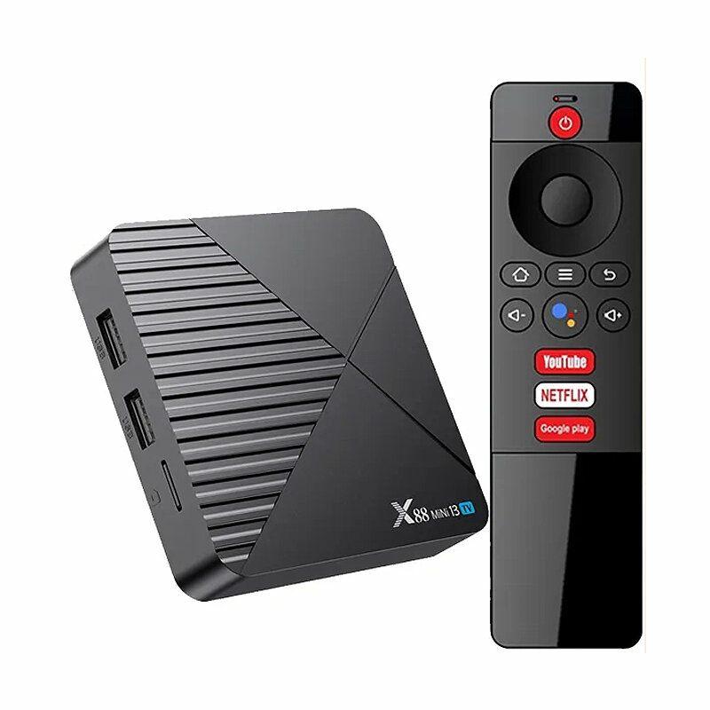 Tv Boxes |  X88 Mini 13 Tv Box Android 13 4+32G Smart Tv Box Rk3528 8K Wifi6 Bt Voice Remote Control Media Player Tv Receiver Set Top Box