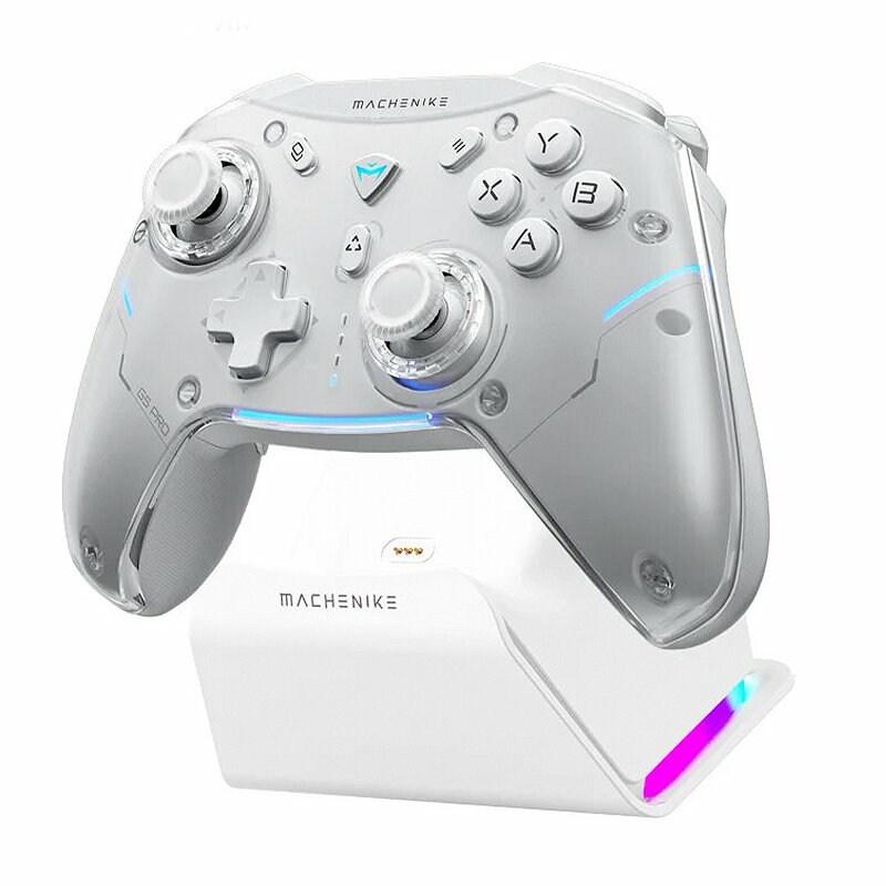 Video Games Controller |  Machenike G5Pro Tri-Mode Wireless Gaming Controller Hall Trigger Joystick Mecha-Tactile Buttons Rgb Light Strip Bluetooth/Usb Wired Gamepad For Switch Pc Android Ios